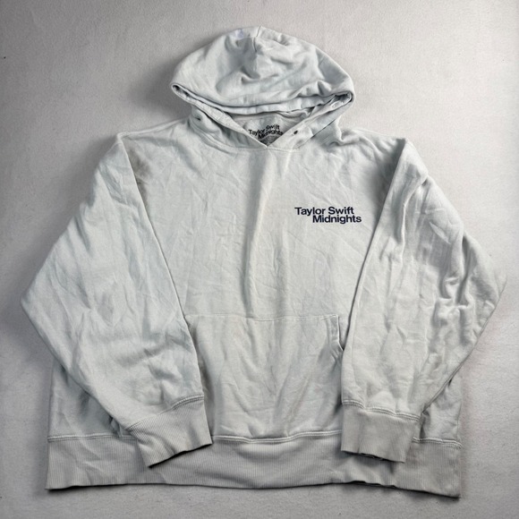 Taylor Swift Tops - Taylor Swift Midnights Album Hoodie Light Grey Graphic Sweatshirt Womens Large